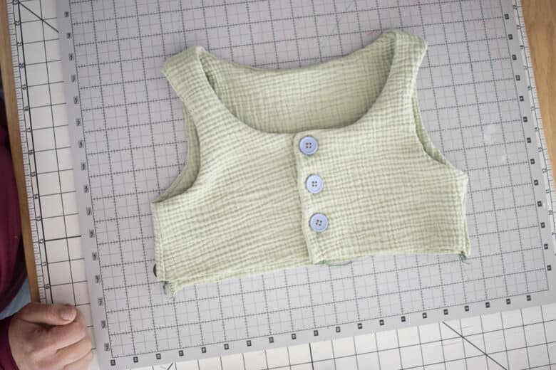 finished bodice - topstitch if needed
