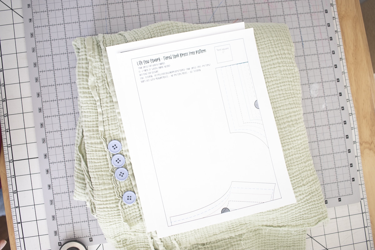 supplies to sew the free tank dress pattern