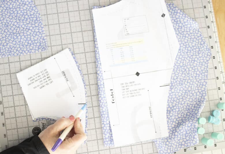 transfer markings to fabric