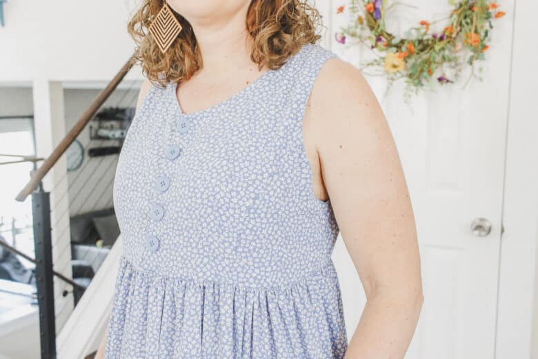 cute button closure on dress