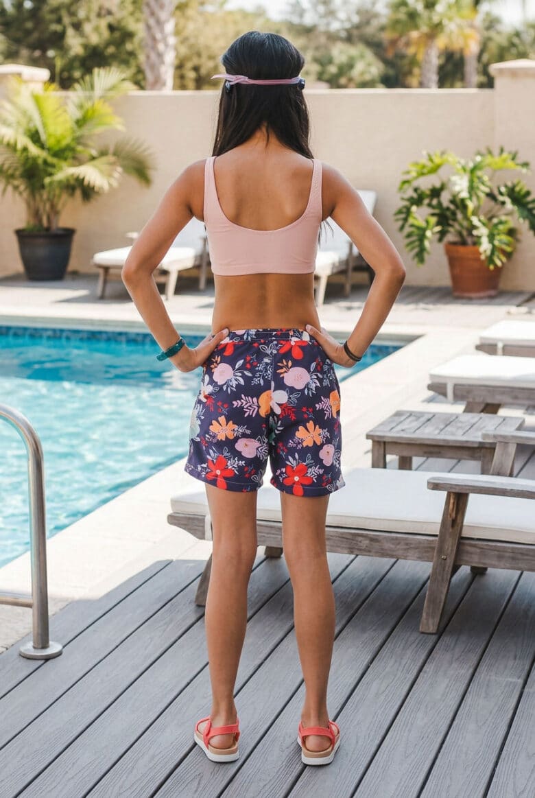 back view for swim shorts and swim top