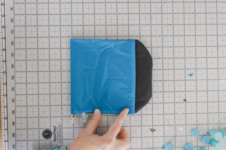 fold bottom up to curve