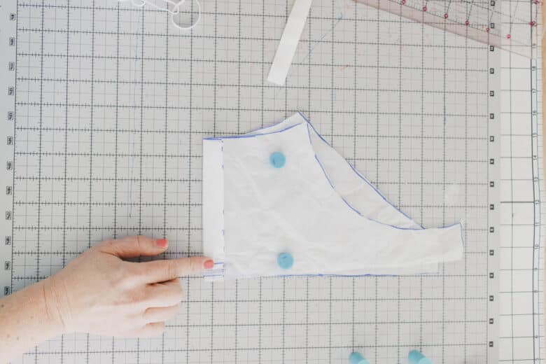 fold over the elastic casing