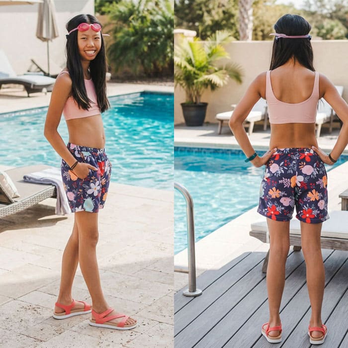 Check out this cute swim shorts sewing pattern. The Sand N Surf swim shorts are perfect for boys and girls and great for active water play. Pair with a swim top for an adorable set.