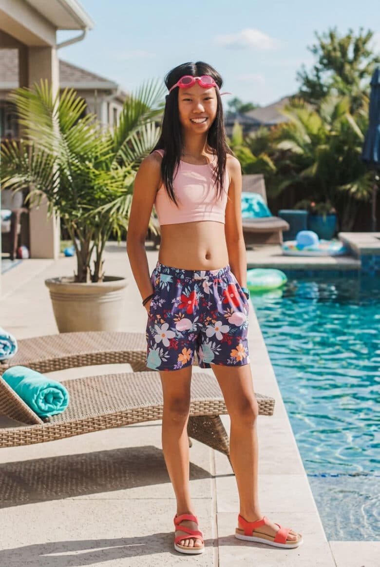 swim shorts and swim top sewing inspiration