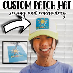 DIY custom patch sewn on hat Learn how to make your own DIY custom patch, then sew it on a hat. This is a fun work a round if you don't have an embroidery machine that can embroider directly on a hat. Easy patch and sewing tutorial.