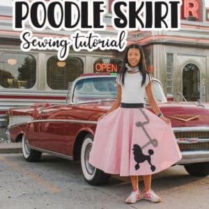 How to sew a poodle skirt Learn how to sew a simple felt poodle skirt. Skirt sewing directions, plus a free template to cut out a cute poodle or use your electronic cutting machine to cut out a poodle with a free svg file.