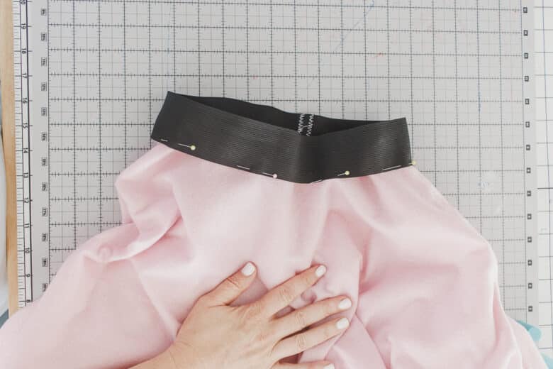 pin elastic to waist