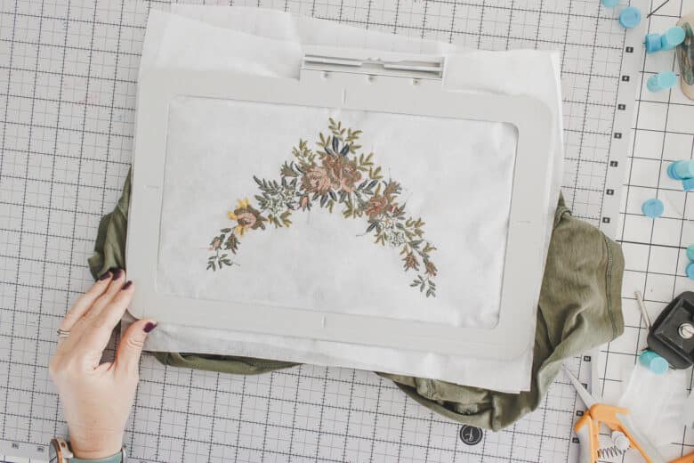 back after embroidery