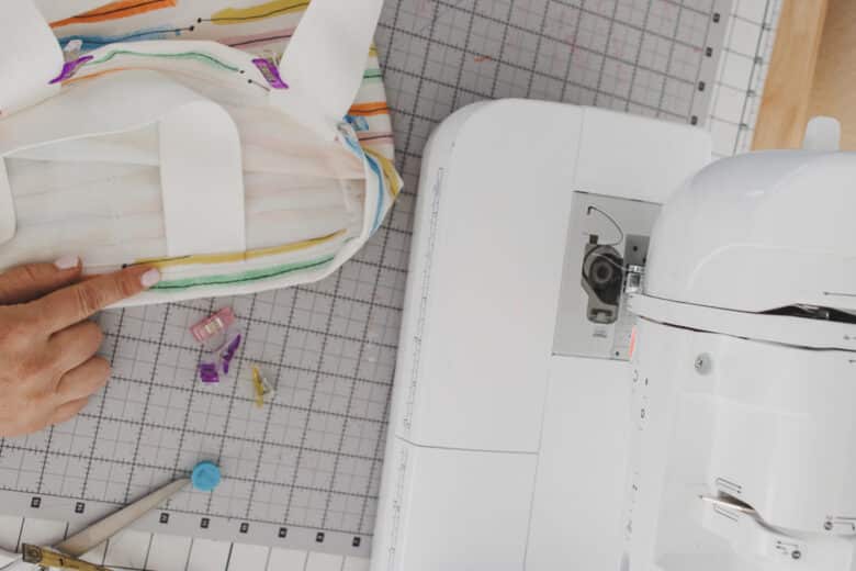 strap sewn into top