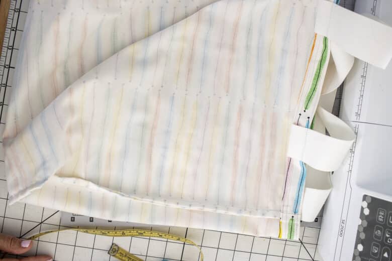 french seams inside tote bag