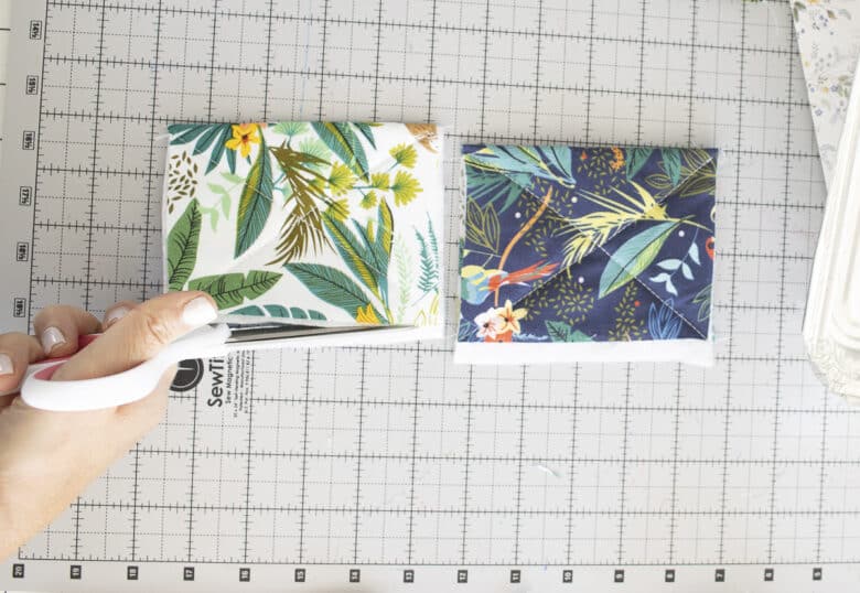 trim extra fabric or batting