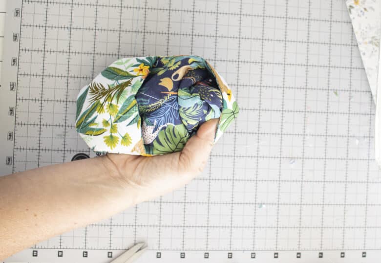 flip finger pocket over to hide stitches