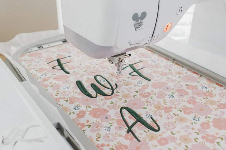 stitch out desired letters