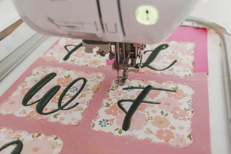 placement stitch the back fabric