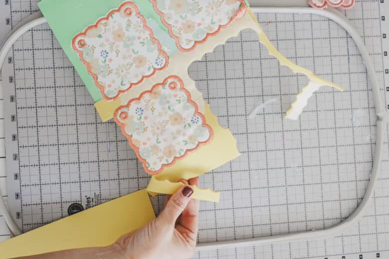 punch squares from the foam