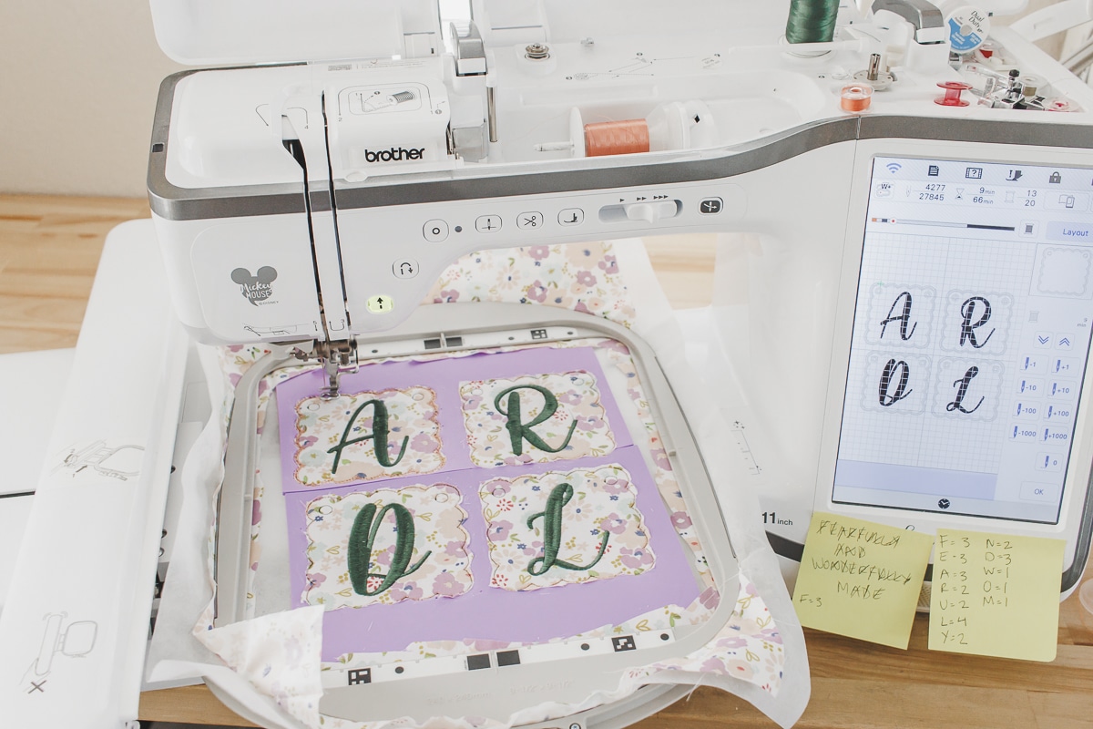 repeat with all other letters and color fabrics