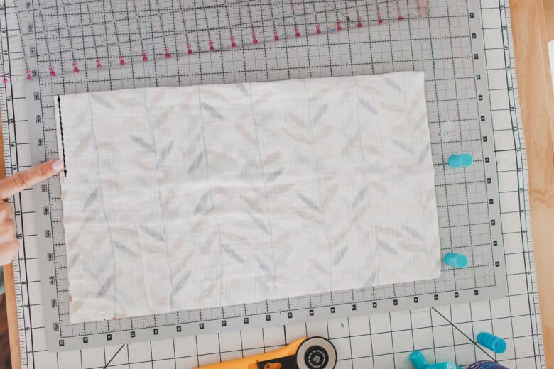 sew three sides of pocket piece, leave opening to turn