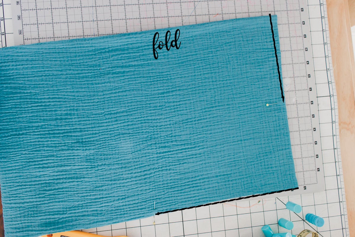 cut fabric for apron