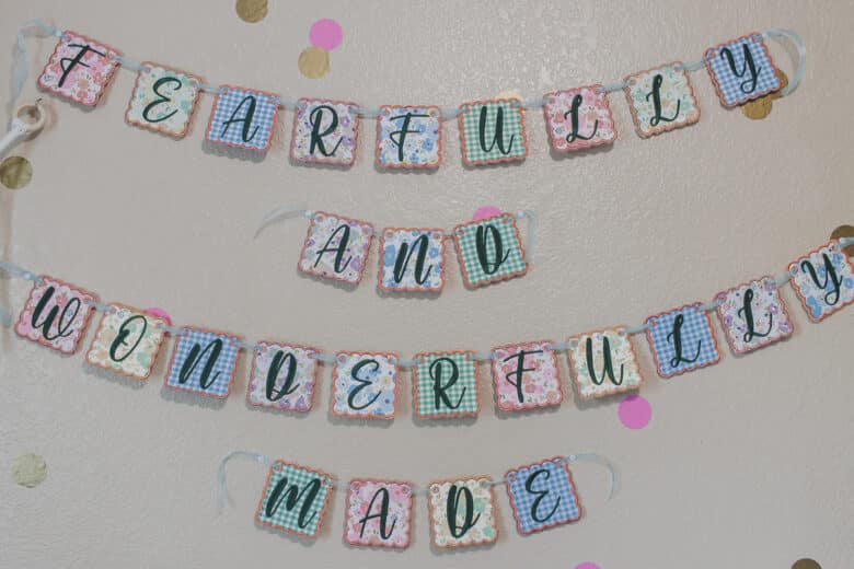 fearfully and wonderfully made square bunting
