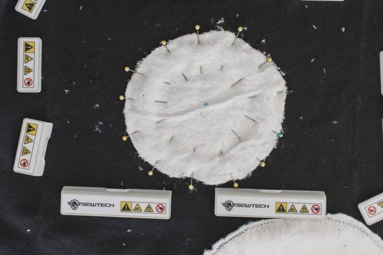place pins around outside