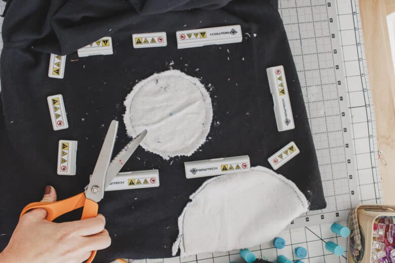 trim any extra fabric if needed