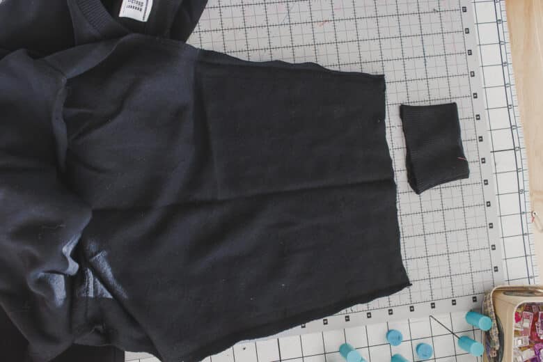 take sweatshirt apart at side seams