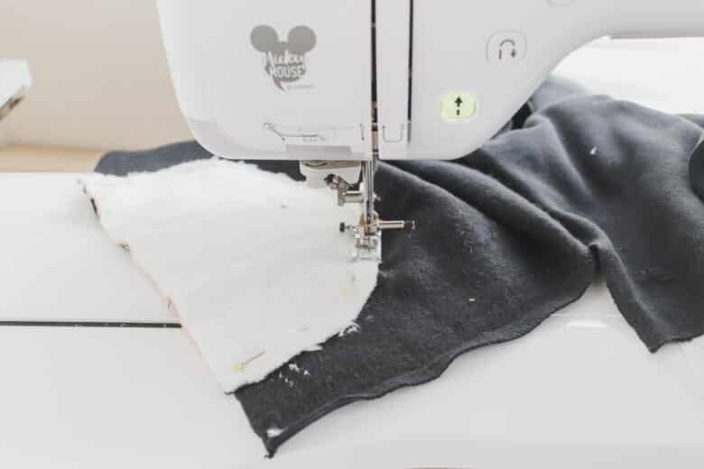sew with zig-zag stitch on back of fabric